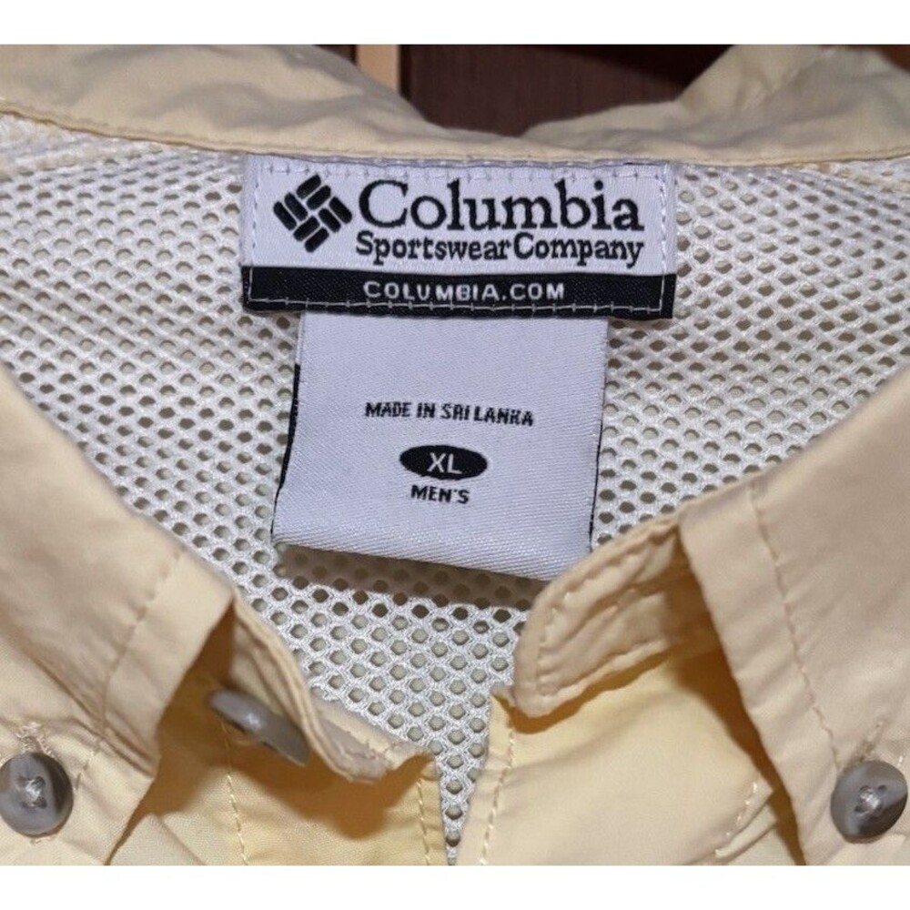 Columbia Sportswear PFG Omni Shade Shirt Men's Size XL Yellow Vented Fishing - Picture 7 of 12